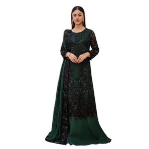 Women's Hand Made Embroidered <b>Shirt</b> & Sharara Sets With Cutwork Lace Embroidered Dupatta Fancy Wear 3 Piece Dresses Women - Product Image 1