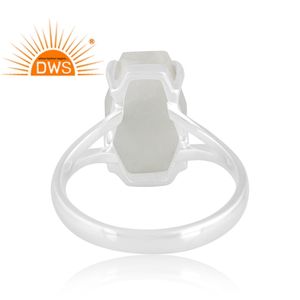 แหวนแยกพลอยสีเงินสเตอร์ลิงธรรมชาติสีรุ้งและพระจันทร์ผลิตตามแบบ - Product Image 4