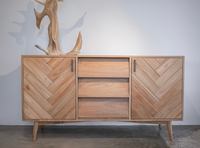 Buffet de rangement en teck massif pour restaurant, hôtel, villa, complexe hôtelier, café, mobilier commercial pour l'hôtellerie, vente en gros