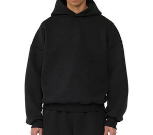 2025 Best Quality 500Gsm Heavyweight Cotton French Terry Boxy Cropped Heavy Cotton Fleece Winter Customized <b>Hoodies</b> <b>Mens</b> - Product Image 2