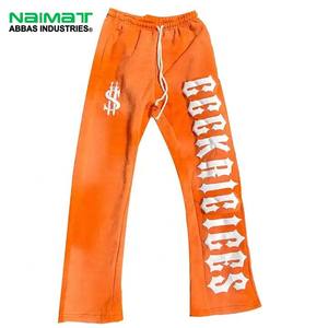 GSM Personnalisable Pantalon de survêtement décontracté d'hiver pour hommes Polaire lourde Polyester/Coton Patchwork Couleur bloquée Dentelle évasée noire - Product Image 2