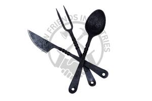 Ensemble de couverts Viking Feasting neuf, couverts forgés à la main, ensemble de couverts médiévaux pour salle à manger, ustensiles de cuisine Renaissance - Product Image 4