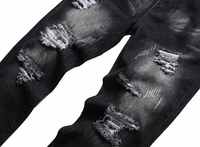 Jean slim droit vintage formel gothique respirant en denim déchiré extensible pour homme – Mode été, automne, hiver, confortable et élégant