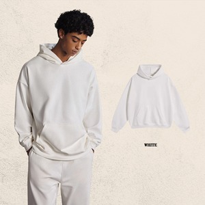 2025 fabricant hommes tissage inversé à capuche contraste coton polaire blanc fermeture éclair point personnalisé sweat à capuche réversible - Product Image 1