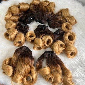 BOUNCY EGG RIZOS BOUNCY NEGROS NATURALES Y TONOS DE COLOR MATERIAL PRIMERA EXTENSIONES DE CABELLO HUMANO VIETNAMÉS PARA HACER PELUCAS - Product Image 3