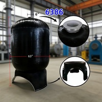 Réservoir en FRP de 125/150 6 pouces avec bride supérieure et inférieure, pression de 60x79 63x67 63x86 Psi, avec distributeur et vanne de régulation pour système de filtration d'eau