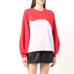 Patch Design Women Sweatshirts Winter Clothing Solid Color Warm Women Round Neck Sweatshirt - Product Image 1