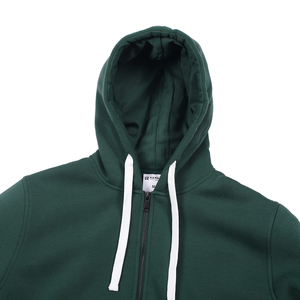 Venta directa de fábrica, conjunto de chándal para correr, sudaderas con capucha de talla grande para hombre, conjunto de sudaderas con capucha y pantalones de chándal con cremallera verde oscuro de alta calidad - Product Image 6