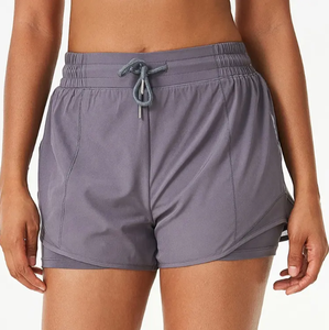 กางเกงขาสั้นออกกำลังกายสำหรับผู้หญิงกางเกงปั่นจักรยานผ้าสแปนเด็กซ์กางเกงซับในขอบสูงออกแบบโลโก้ได้ตามต้องการ - Product Image 3