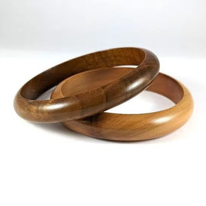 Brazalete de madera hecho a mano y pulsera de tamaño personalizado, brazalete de madera vintage, joyería de envío directo - Product Image 1