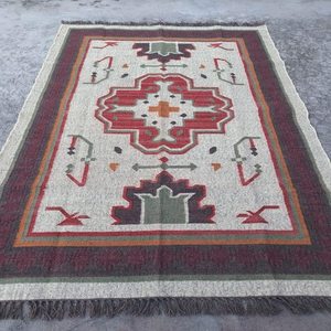 Rajasthani Designer Motif Tapis 100% Coton Matériel Brodé Dhurries Tapis pour La Maison Salon Jardin Décor Voiture Utilisation - Product Image 2