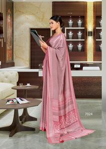 Tissu crêpe de soie de coton pour vêtements de bureau formels et uniformes de fête Saree magnifiquement conçu pour les travailleurs - Product Image 6