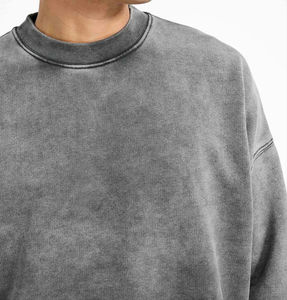 New Streetwear <b>Vintage</b> Oversized Heavyweight Dropped Shoulder Crew Neck Pullover Oversized Acid Wash Men <b>Sweatshirt</b> For Men - Product Image 2