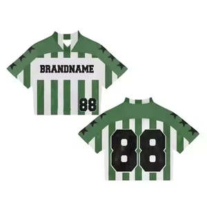 เสื้อฟุตบอลขนาดใหญ่ลายกราฟิกไหล่หนาพร้อมรายละเอียดมากมายเหมาะสำหรับสไตล์สตรีทแนวสปอร์ต - Product Image 4