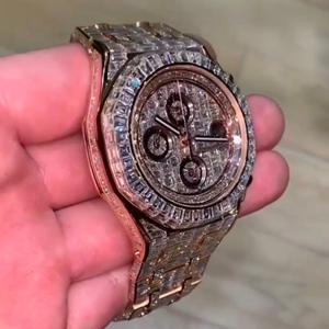 Montre mécanique entièrement personnalisée en acier inoxydable avec cadran en verre résistant à l'eau, sertie de diamants de moissanite glacés, pour homme, cadeau de luxe hip-hop - Product Image 5