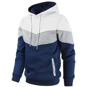 Nueva moda para hombre, sudaderas con capucha transpirables 100% de algodón, diseño bordado, colores de contraste para la venta básica de invierno - Product Image 5