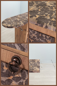 Planche à repasser pliante/armoire à repasser – Cadre en pin, motif floral marron - Product Image 6