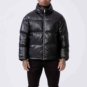 2023 Otoño Invierno High Street Puffer chaqueta de cuero Original de cuero bordado personalizado impermeable a prueba de viento de alta calidad - Product Image 6