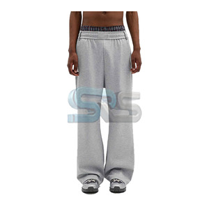 กางเกงวิ่งขายาวสำหรับผู้ชายกางเกงเอวสูงผ้าฝ้ายฟอกสีสำหรับสตรีทแวร์สไตล์ลำลองฤดูหนาวโลโก้ออกแบบได้ตามต้องการ OEM - Product Image 3