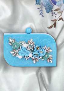 Bolso de mano de resina ecológico Patrón geométrico bohemio único Cierre de cremallera personalizado Cadenas decorativas para uso diario Viajes - Product Image 2