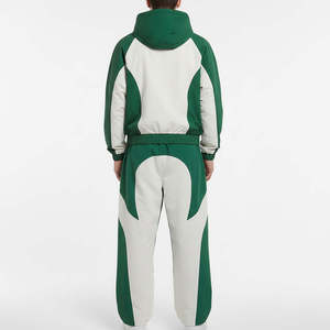 Conjunto Cortavientos Color Verde para Hombre, Chaqueta con Capucha y Pantalones Deportivos de 2 Piezas, Ropa Deportiva Urbana Hip Hop - Product Image 3