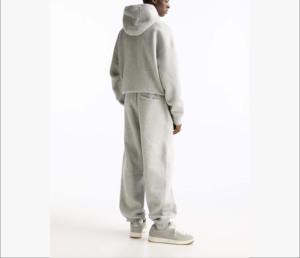 OEM Custom Heavyweight Plain Oversized Cotton Flared Baggy Tracksuit for Men Sweatpants and Hoodie <b>Set</b> for Winter - Product Image 4