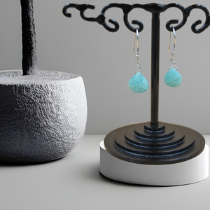 Amazonita natural sólida plata esterlina 925 cuelga las mujeres declaración gota pendientes fabricante y proveedores - Product Image 1