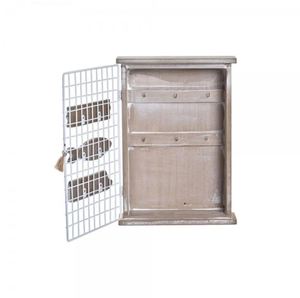 Metal Grid Vintage Wood Key Holder Cabinet <b>for</b> Entryway Office Hotels Home Wall Indoor Mounted Key Box Bracket Cupboard <b>Hooks</b> - Product Image 2
