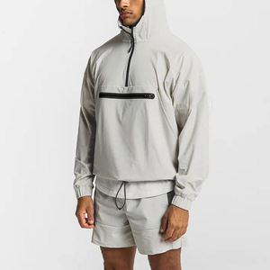 OEM logotipo personalizado suave Shell ligero senderismo impermeable a prueba de viento de los hombres deportes correr entrenamiento nailon Anorak chaqueta cortavientos - Product Image 1