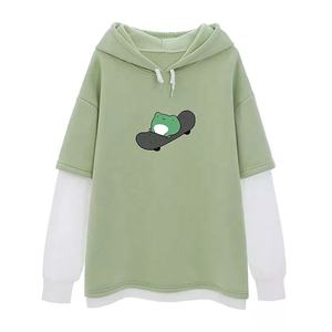 Pull à capuche surdimensionné à manches longues pour femme, Logo brodé personnalisé - Product Image 3