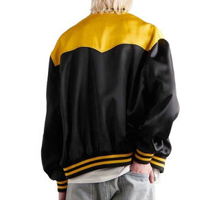 Veste de baseball à manches en satin Letterman veste universitaire décontractée College Street de haute qualité veste en satin personnalisée - Product Image 2