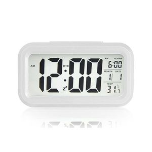 Réveil numérique en bambou avec calendrier, thermomètre et logo personnalisé pour le bureau - Product Image 3