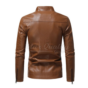 Veste d'hiver pour homme en cuir et toile de qualité supérieure, coupe-vent, écologique, confortable et respirante, best-seller, en vente en ligne - Product Image 2