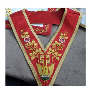 Collier Rose-Croix maçonnique. Régalias de chapitre maçonnique. Insignes de 18e grade. Colliers Premium Rose Croix par la collection Freemason - Product Image 1
