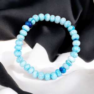 2025 nuevo estilo de moda bohemio para pulsera con cuentas de ópalo azul peruano estiramiento 7-8mm joyería de piedras preciosas aspecto de tendencia para regalo - Product Image 6