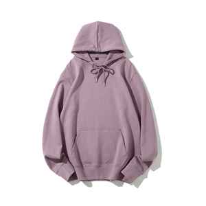 Otoño Invierno 360g Polar Fleece Plus Velvet Thickened Hooded Pullover 18 colores sólidos impreso tela patrón Puff Hoodie - Product Image 4