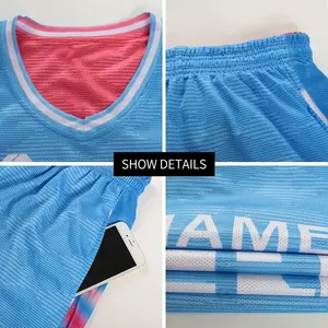 Camisetas de Baloncesto Reversibles para Hombre, Sublimadas con Logotipo, de Malla, Uniformes de Baloncesto Reversibles de Verano para Adultos, WO-B844 - Product Image 2