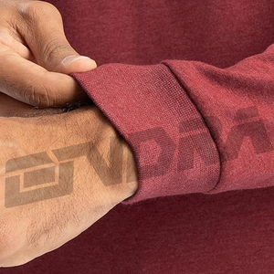 เสื้อยืดแขนยาวถักสำหรับผู้ชายเสื้อยืดเฮเทอร์เทามารูนผ้ายืดนุ่มสวมใส่สบายมีสไตล์สวมใส่ได้ทุกวัน - Product Image 5