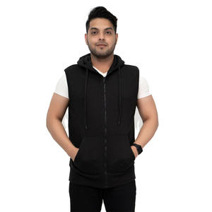 Sudadera con capucha y cremallera sin mangas personalizada para hombre, chaleco deportivo para gimnasio, camiseta sin mangas con capucha, ropa deportiva informal, sudaderas con capucha de entrenamiento al por mayor - Product Image 4