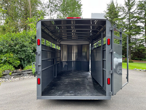 Brand New Horse-box Float <b>Trailer</b> Steel Side Wall Livestock Horses <b>Cargo</b> Utility 6440 Lbs. Payload 17'x6'6 - Product Image 5