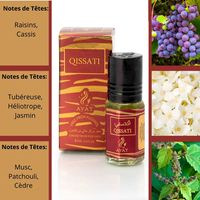Huile de Parfum Qissati 3ml par Ayat Perfumes Dubaï Parfum Oriental pour Homme et Femme Sans Alcool