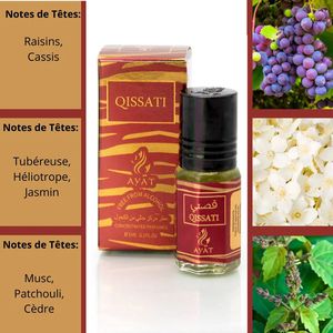 Perfume de aceite Qissati 3ml de Ayat Perfumes Dubai Arabic Scent para hombres y mujeres sin alcohol - Product Image 3