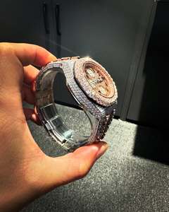 นาฬิกาเพชรเม็ดเดี่ยว VVS Moissanite สีโรสโกลด์ประกายเพชรสำหรับผู้ชายของขวัญคอลเลกชันฮิปฮอป AP - Product Image 2