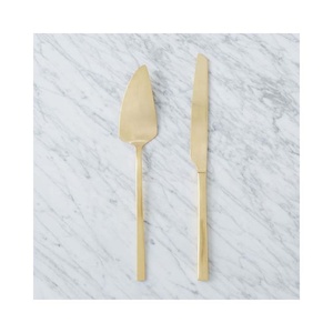 Cortador y servidor de pastel con mango grueso, juego de servidor de pastel de boda, juego de servicio de pastel con mango de diseño de acero inoxidable plateado - Product Image 5