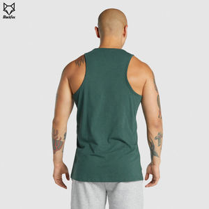 Débardeur en coton respirant à séchage rapide écologique de grande taille personnalisé pour hommes décontracté amincissant la plaine d'entraînement de forme physique de gymnase - Product Image 4