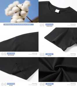 Venta al por mayor de camisetas en blanco personalizado 100% algodón camiseta Impresión de logotipo para hombres camisetas lisas impresas blanco negro - Product Image 6