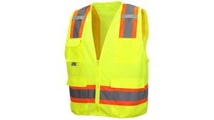 Multi-Pocket <b>Black</b> Woolen <b>Vest</b> for Construction Workers Plus Size New Reflective Safety Clothing for Winter Breathable - Product Image 5