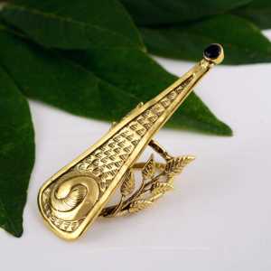 Anillo de latón con diseño de hoja boho y ónix negro, chapado en oro de 18k, joyería tribal llamativa para mujer, venta al por mayor/OEM/ODM - Product Image 6