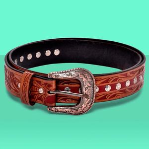 All-Season Vintage <b>Boho</b> Leather Heat-Transfer Printed Canteen Bag Women Cow Hide <b>Belt</b> Steel Pin Buckle Zipper Sturdy Lining - Product Image 3