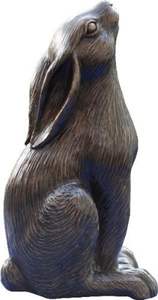 Sculpture de rugissement de lapin en aluminium moderne artisanat rustique élégant avec art de la faune coloré beaux espaces de vie décoratifs pour la maison - Product Image 5